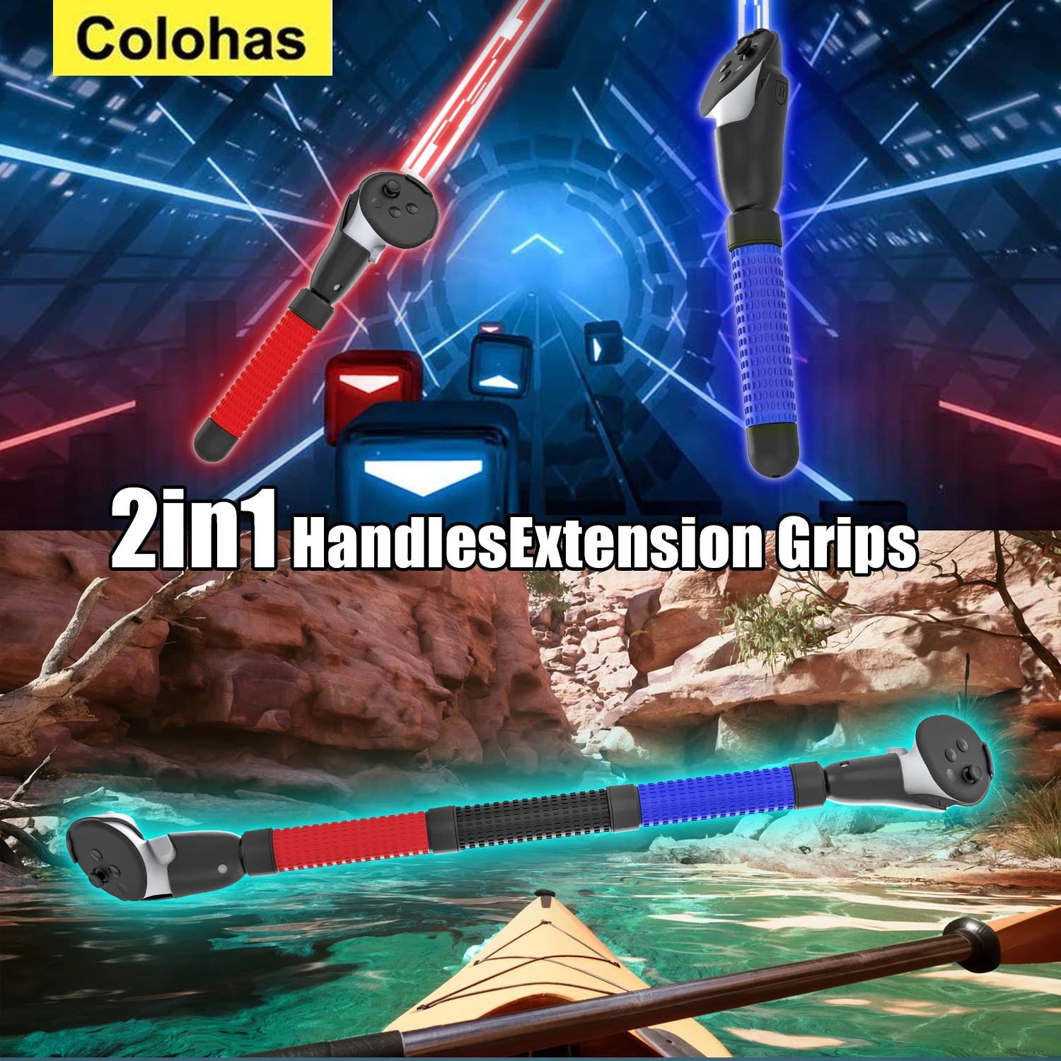Удлинительные ручки с двумя ручками для Oculus Quest 2/3 VR