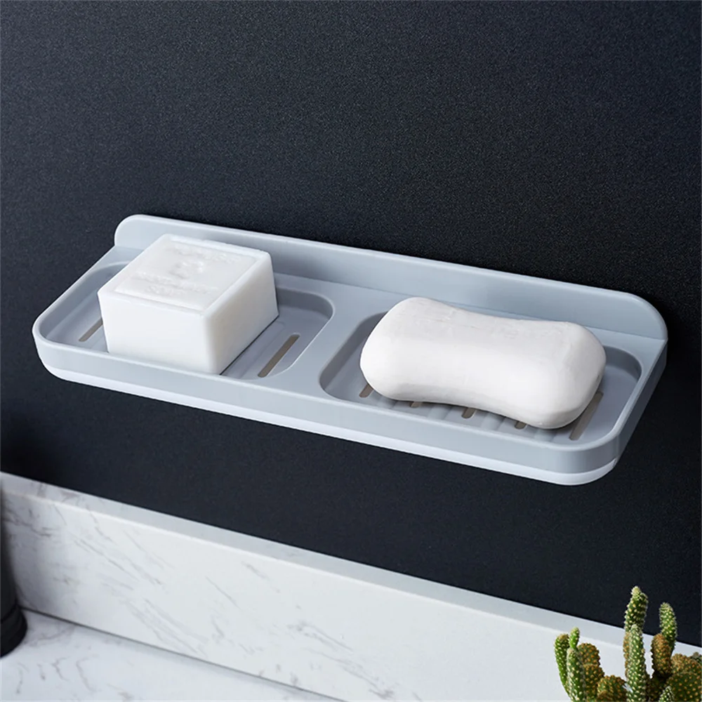 

Creative Idea Smooth Pulling Soap Rack Box Lower Layer Receiving Water Soap Box Drain Design Water Falling Into The Tank