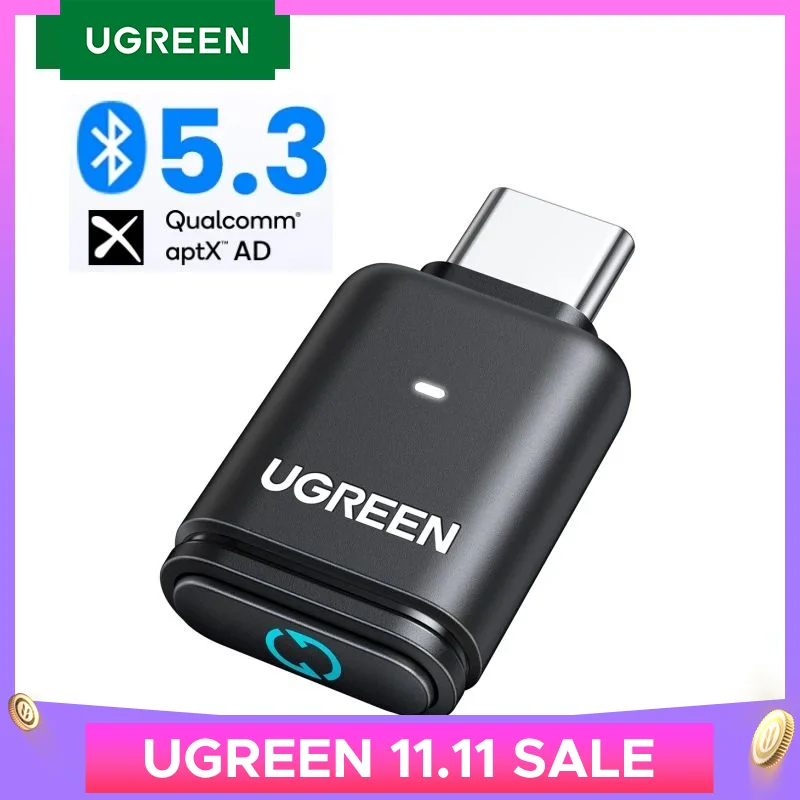 UGREEN USB C Type-C Bluetooth 5 3 передатчик aptX HD AD аудио адаптер для ПК Nintendo переключатель