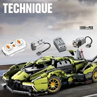 block 1093pcs construction voiture sport expert technique briques jouets educatifs cadeau boy toy best remote control car