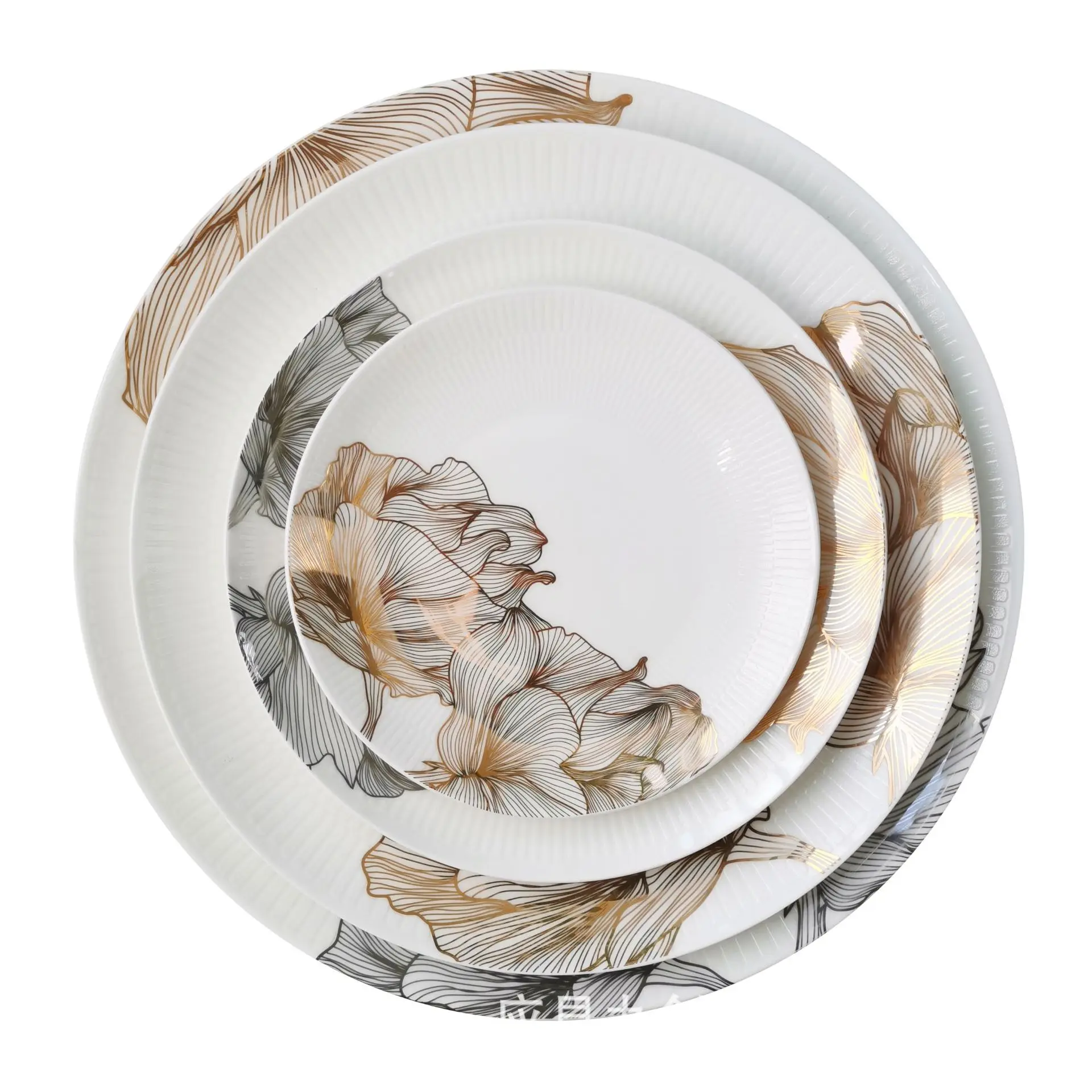 Creative relief blooms. Home steak plate restaurant spaghetti main | Dinnerware Sets