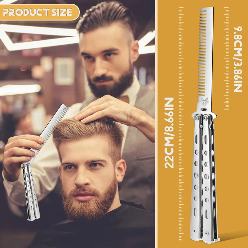 Складная расческа из нержавеющей стали помада для волос Стайлинг искусственный