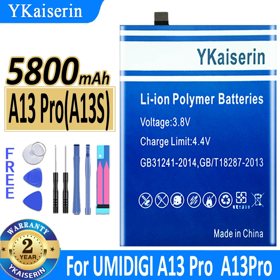 

YKaiserin New For UMIDIGI A13 PRO Battery Inner Cellphone Battery Repalcement Accessories Part For UMIDIGI A13S A13PRO 5800mAh