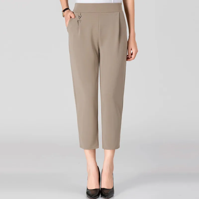 

Брюки женские весенне-летние эластичные с высокой талией, 5XL