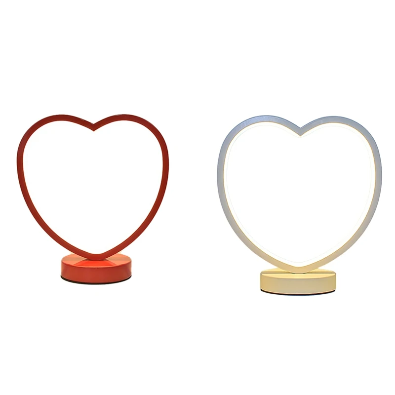 

Heart Shape Desk Lamp For Wedding Red LED Table Lamp Stepless Dimming Bedroom Bedside Lamp Night Light