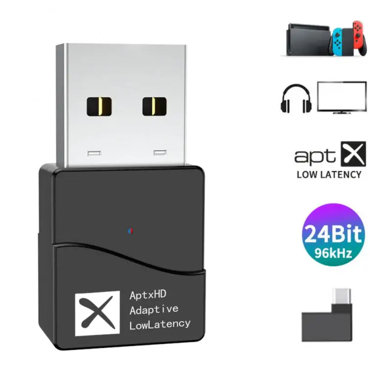 

APTX адаптивный Bluetooth передатчик без драйвера аудио передатчик USB BT 5,2 ключ для ТВ приставки/Bluetooth динамика/PS4/PS5 и т. д.
