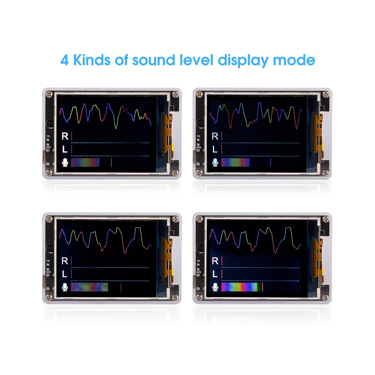 Audio MIC+LINE Sound Level Home Decor Digital Clock Meter Music Spectrum Visualizer Audio Display Analyzer images - 6