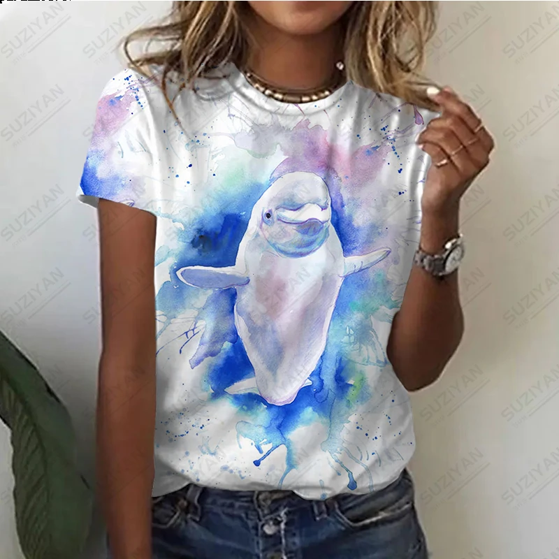 

Summer Fashion Women's T-shirt 3D Printing Love Pattern Short-sleeved Tee Hot Selling Female Street Wear Round Neck Casual Shirt