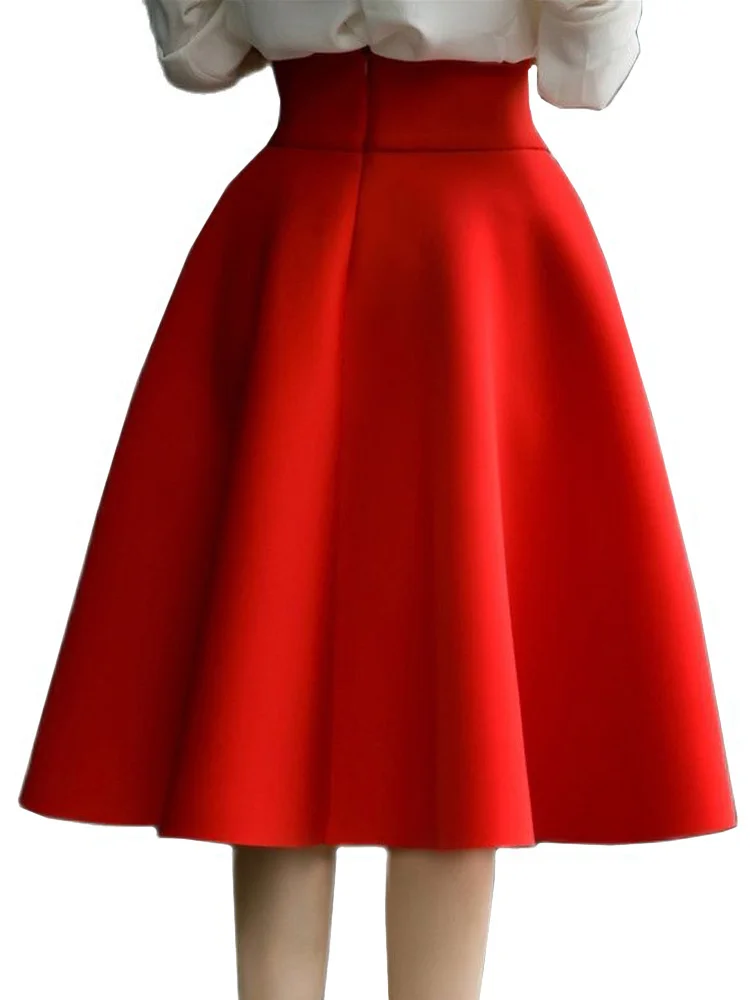 

Женская юбка-макси с завышенной талией, плиссированная юбка до колен, розовая, черная, красная, синяя, 2023