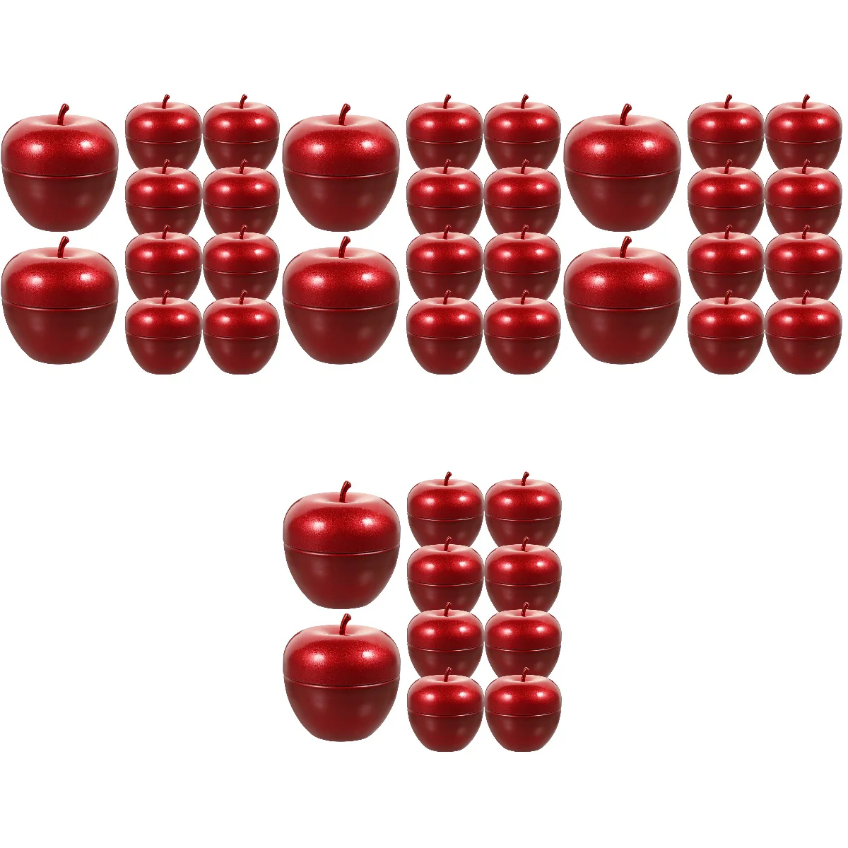 

40 Portable Flower Tea Canisters Apple-design Storage Jars Tinplate Loose Powder Boxes