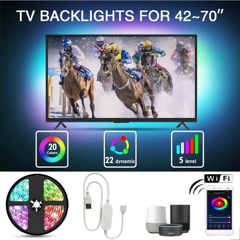 

Светодиодная лента RGB с Wi-Fi и управлением через приложение, IP65