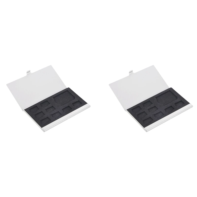 

6X 9 Micro-SD/SD Memory Card Storage Holder Box Protector Metal Cases 8 TF&1 SD
