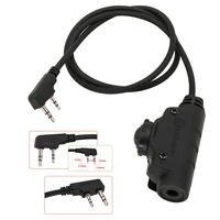 u94 v2 ptt tactical headset adapter standard military 7 00mm jack cable for kenwood baofeng uv 5r uv 82 uv 6r walkie talkie