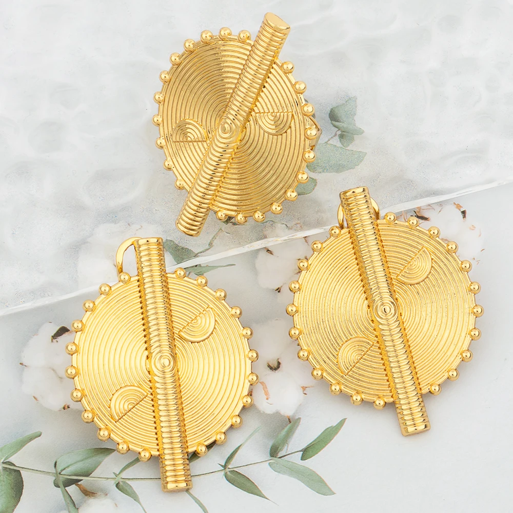 

Dubai Jewelry Set Stainless Steel Gold Color Luxury Design Elegant Hoop Earrings Large Ring Wedding Accessories Party Lady Gift