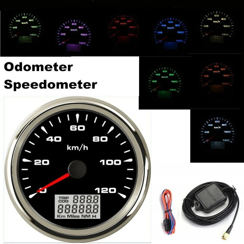 

85mm GPS Speedometer Gauge 120 KM/H Odometer For Boat Car Truck Motorcycle ATV