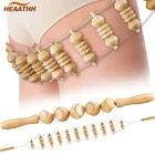 Деревянный роликовый массажер и кубический массажер, инструменты для лечения древесины, Антицеллюлитный лимфатический дренаж, облегчение боли в мышцах, 2 шт.