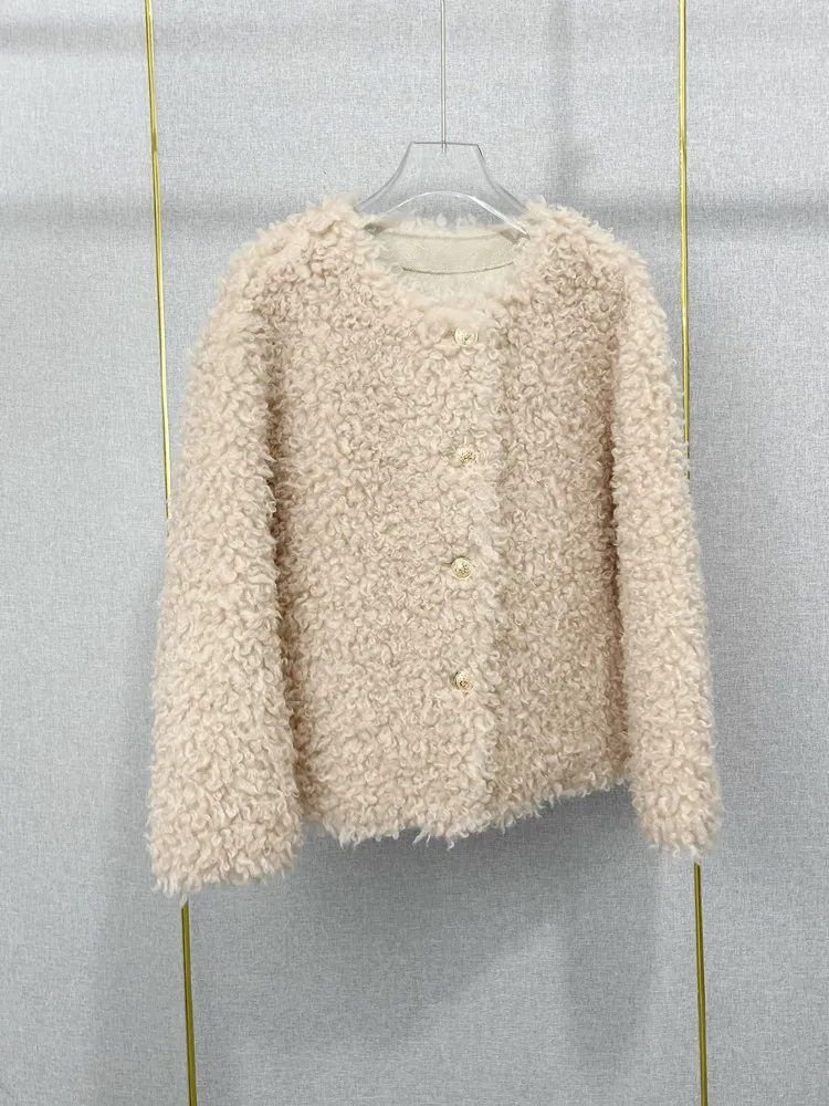 Верхняя одежда из овечьей шерсти простая темпераментная Молодежная зима 2024