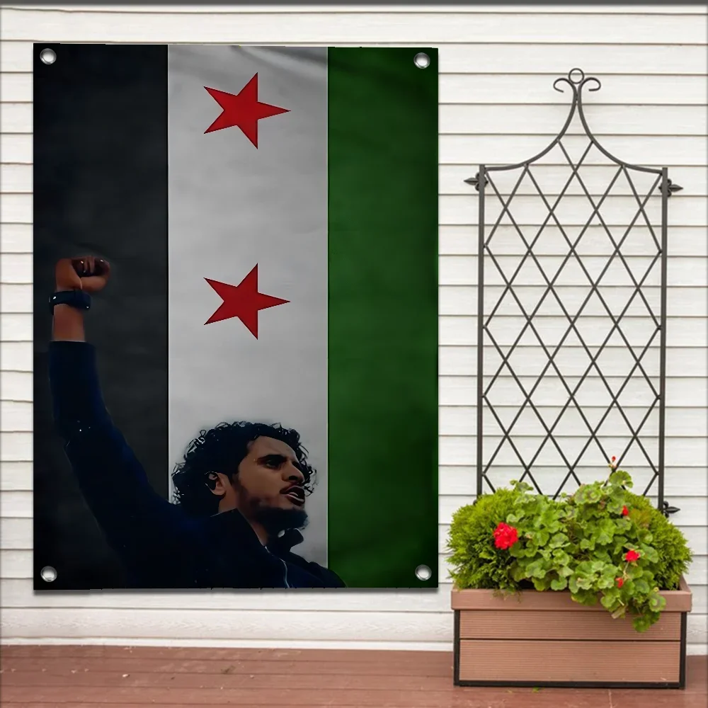 Фото Флаг S-Syrian Revolution, уличные садовые флаги для семейной группы, фото, гостиная, домашний общежитие, настенный художественный декор, баннер №2