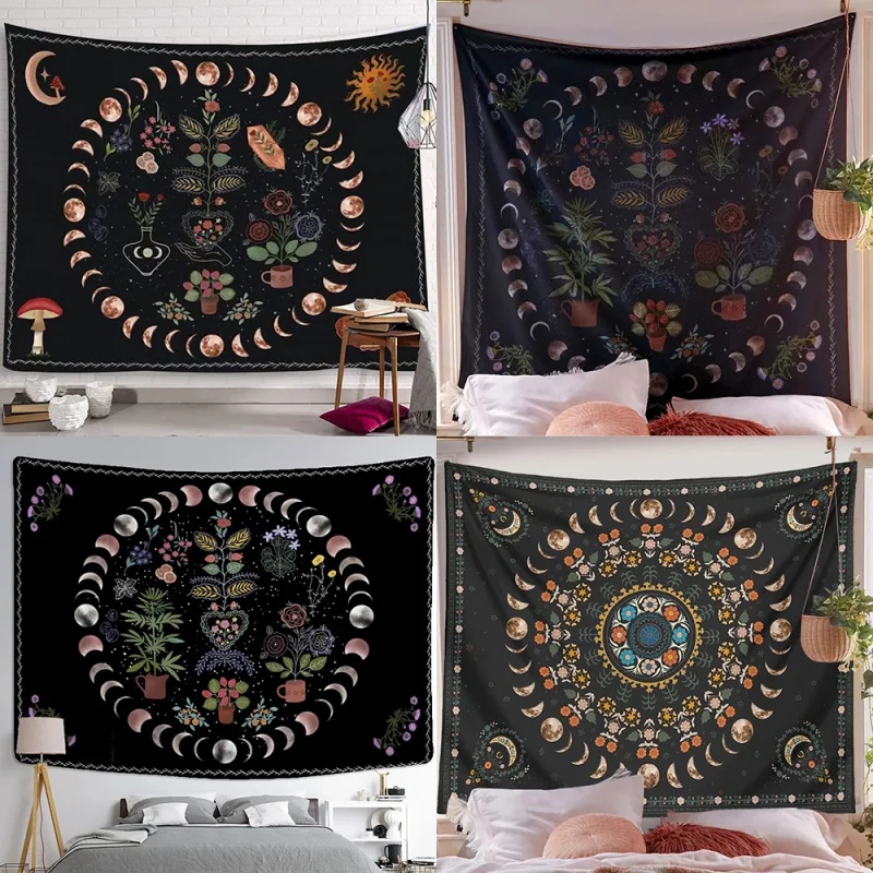 

Декоративный фон в стиле бохо с изображением Луны