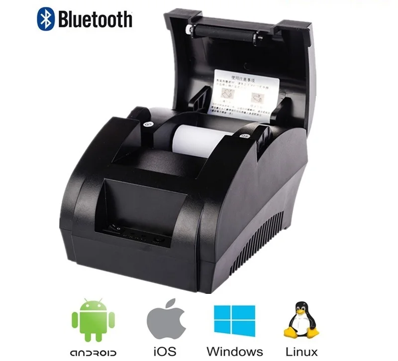 

Pos 58mm Thermal Receipt Ticket Printer with Bluetooth USB Port For Mobile Phone Windows Supoort Cash Drawer