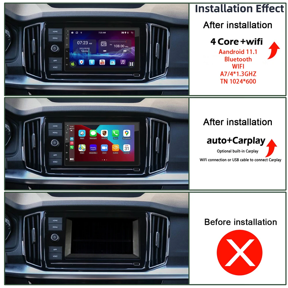 Автомобильная Мультимедийная система универсальная стерео-система на Android 11 с GPS