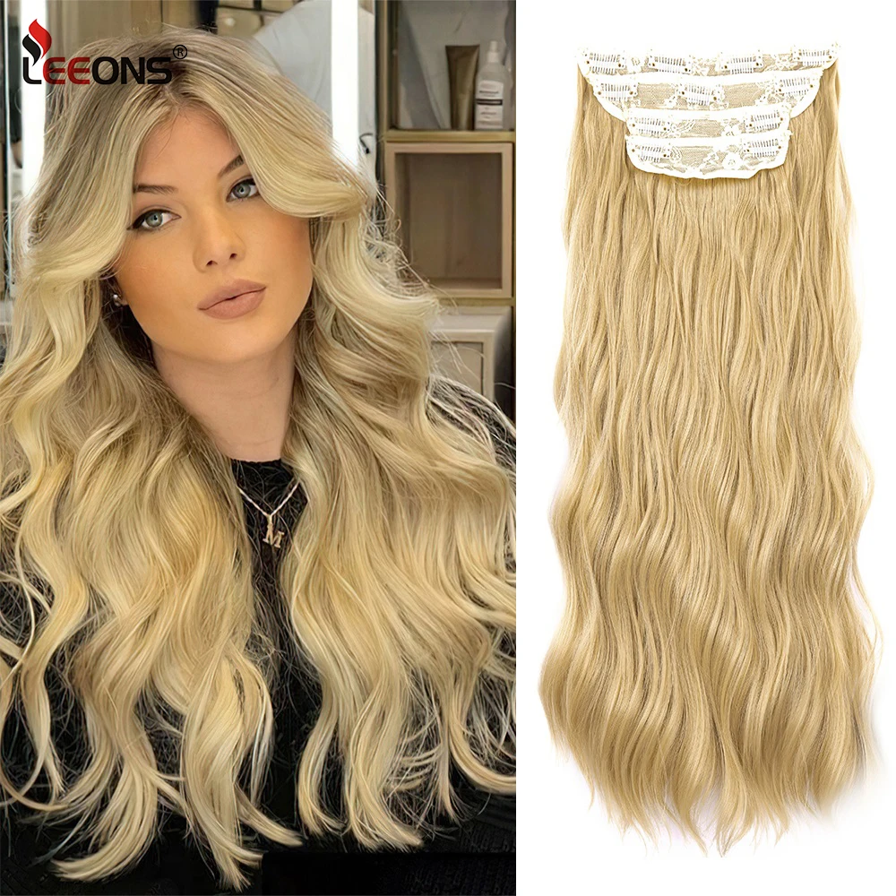 

Thick 200G/Set Long Wavy Hairstyles Synthetic 11Clip In Hair Extension 20Inch Heat Resistant Hairpieces Ombre Brown Black Blonde