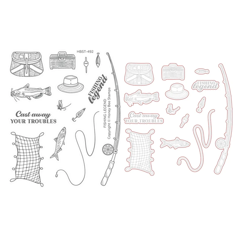 Прозрачные штампы для рыбалки HonB Legend пресс-формы скрапбукинга бумаги рамка пчелы