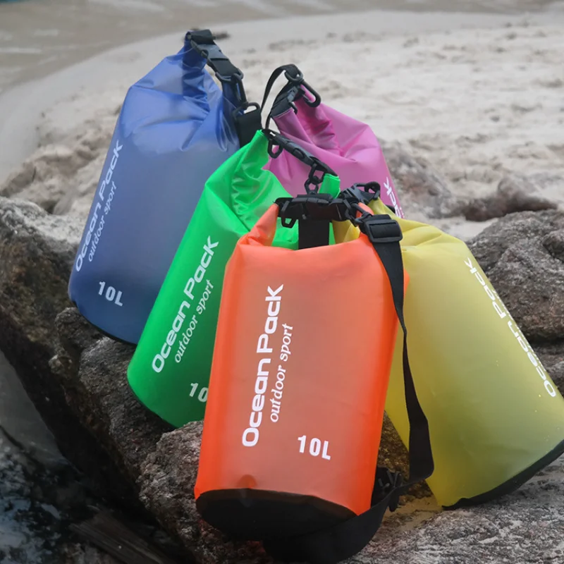 Summer Swimming Bag Waterproof Ocean Pack River Trekking Dry Bag Translucent Bucket Pocket Watertight Drifting Swim Sports Bags