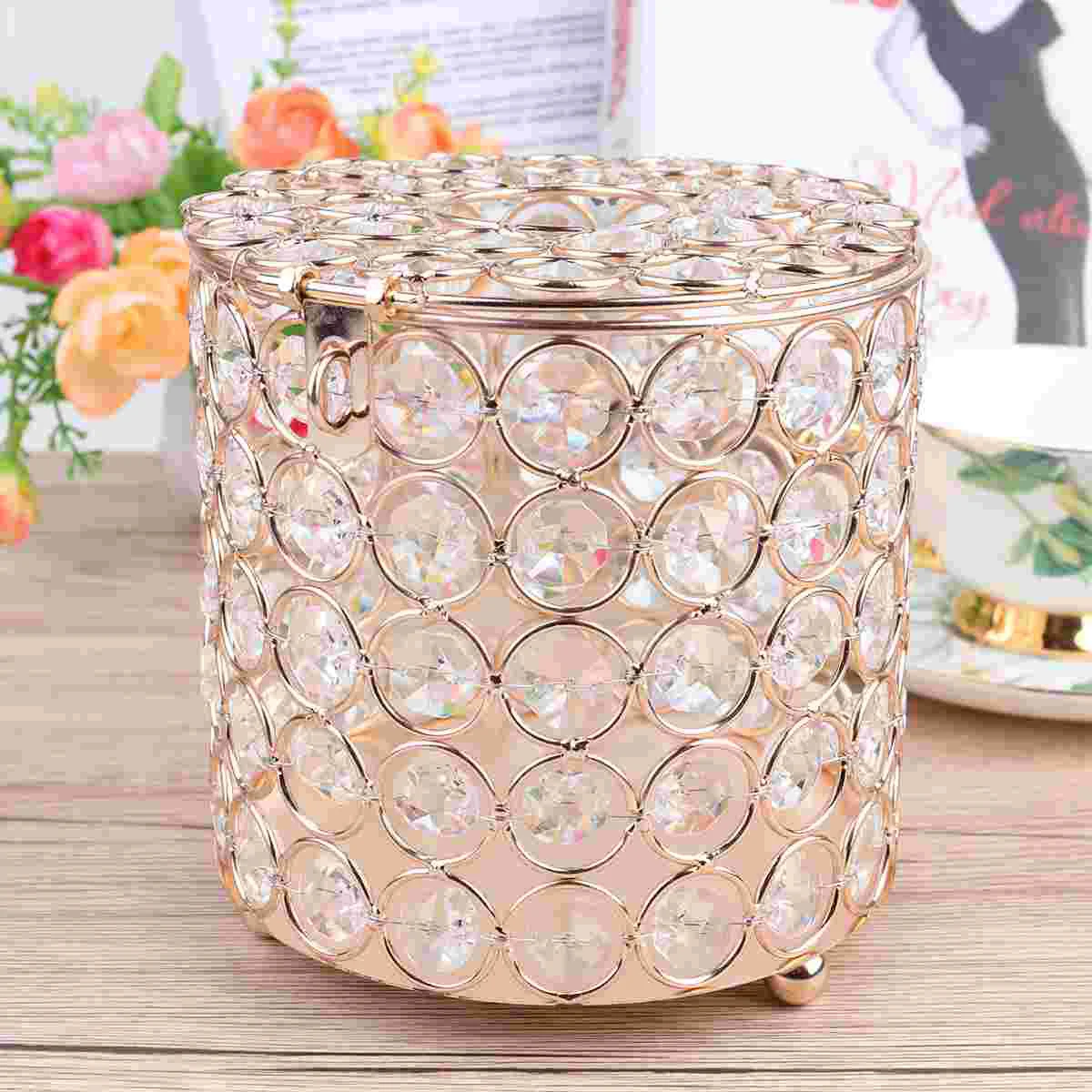 

Tissue Box Toilet Holder Roll Paper Dispenser Crystal Cover Storage Stand Alloydecorative Golden Napkin Pearl Gold Bathroom
