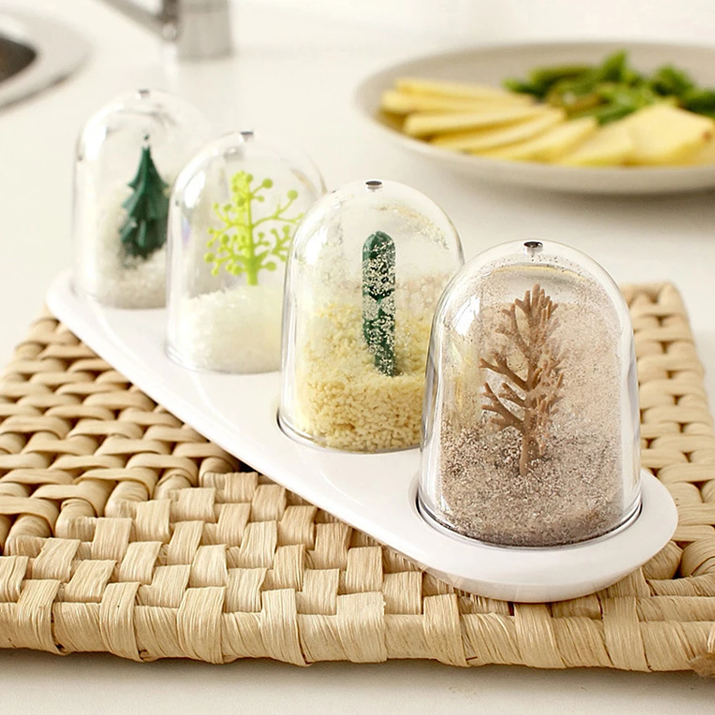 

4 Pieces/Kit Spice Jar Portable Four Season Lovely Washable Pepper Bottle Indoor Household Kitchen Shaker Accessories