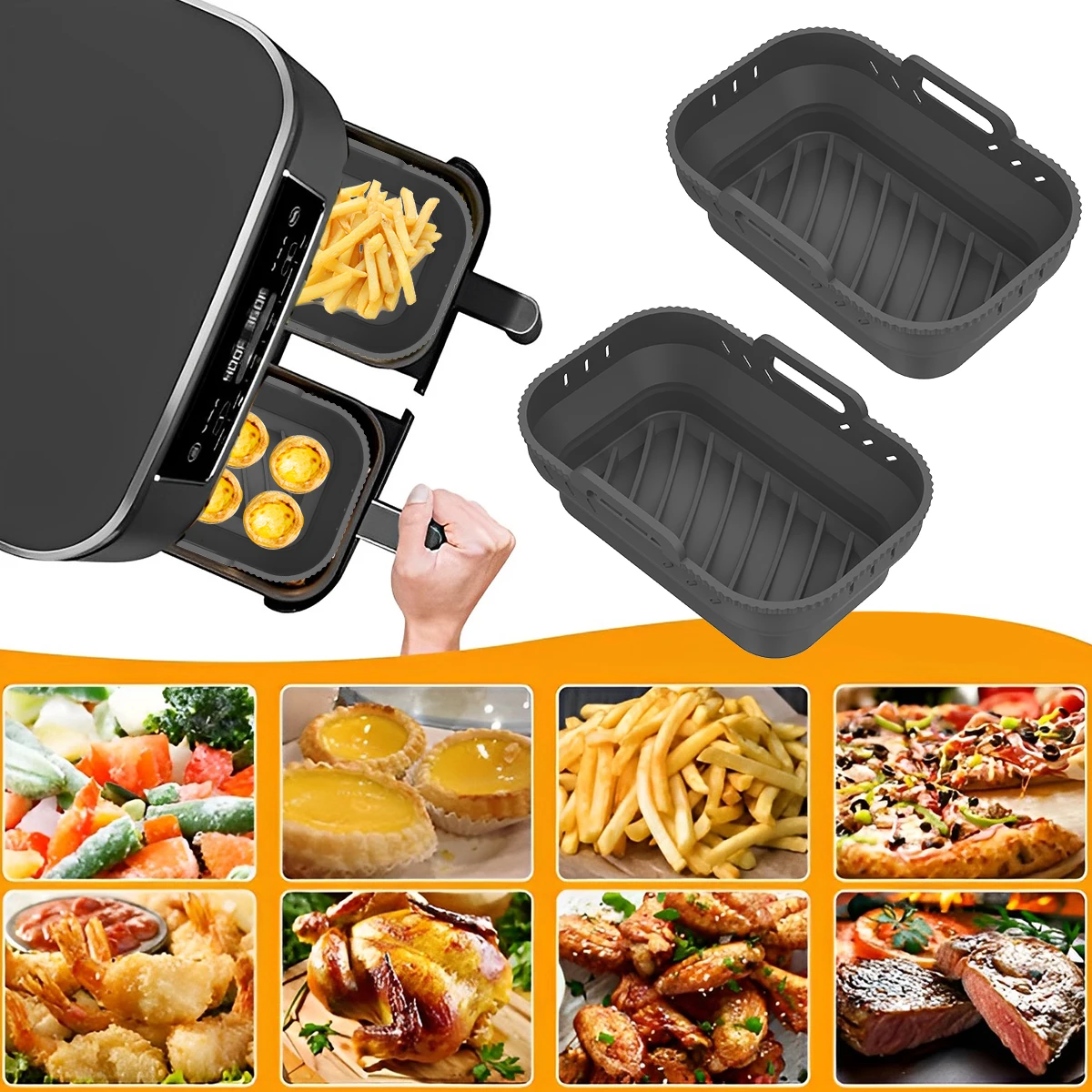 

Фритюрница силиконовая многоразовая с ручкой, 2 шт.