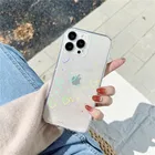 Градиентный лазерный чехол с сердечками для Iphone 13 Pro Max, силиконовый чехол для Iphone SE 2022 11 12 Xr 7 8 Plus 13 MIni X Xs 6 6s, чехол