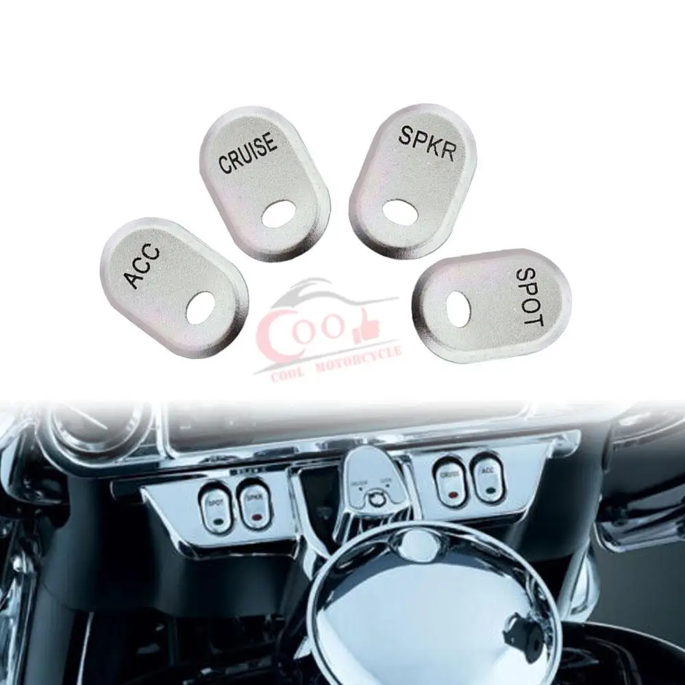 

Motorcycle Chrome Hand Control Switch Button Housing Caps Brushed Panel Fit for Harley Davidson Touring Electra Glide 1996-2013