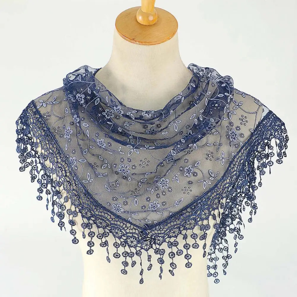

Summer Scarf Hollowed Out Sunscreen Scarf Church Triangle Scarf Prayer Shawl