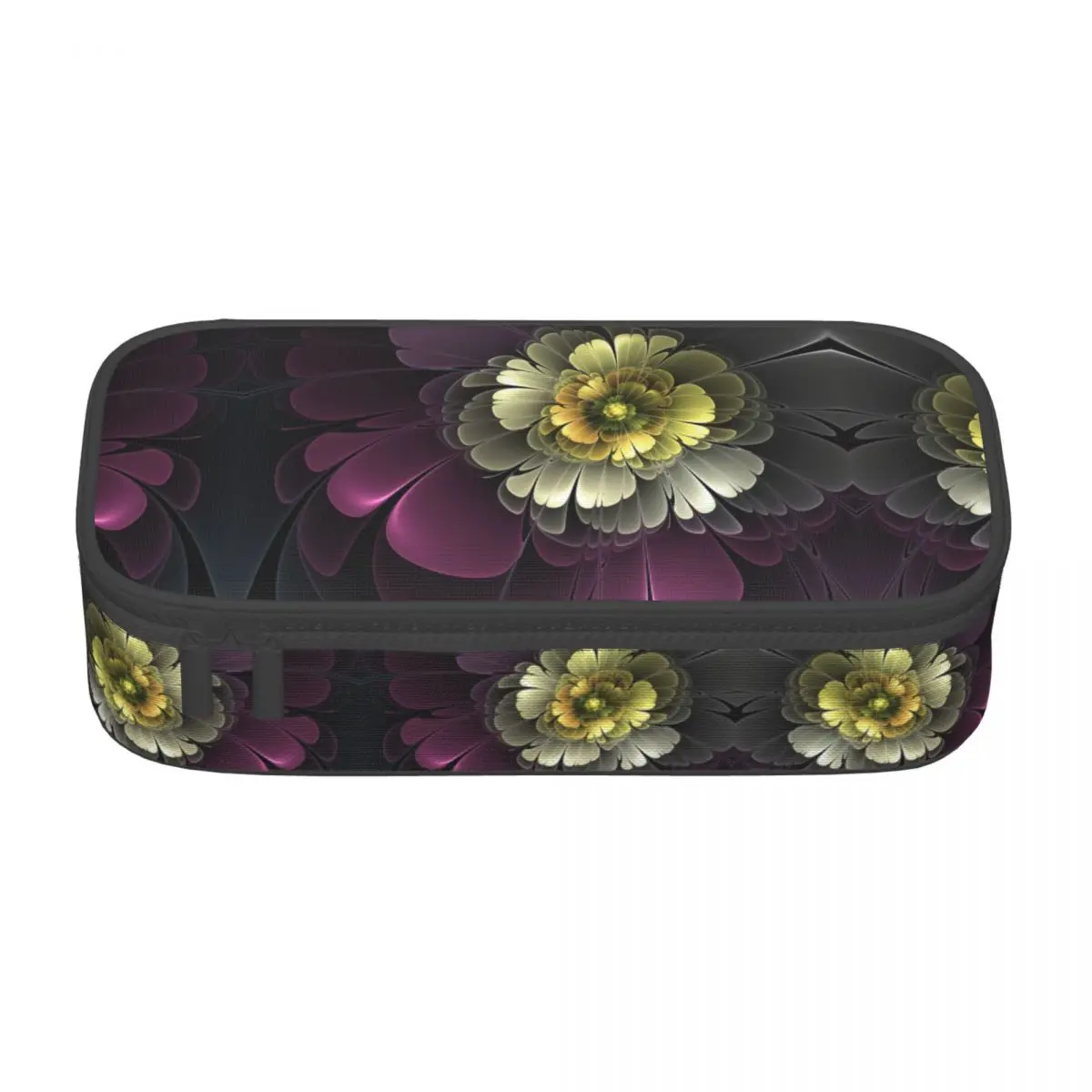 

Purpur Floral Pencil Case Abstract Modern Art College Print Zipper Pencil Box Teenager Kawaii Pen Bags