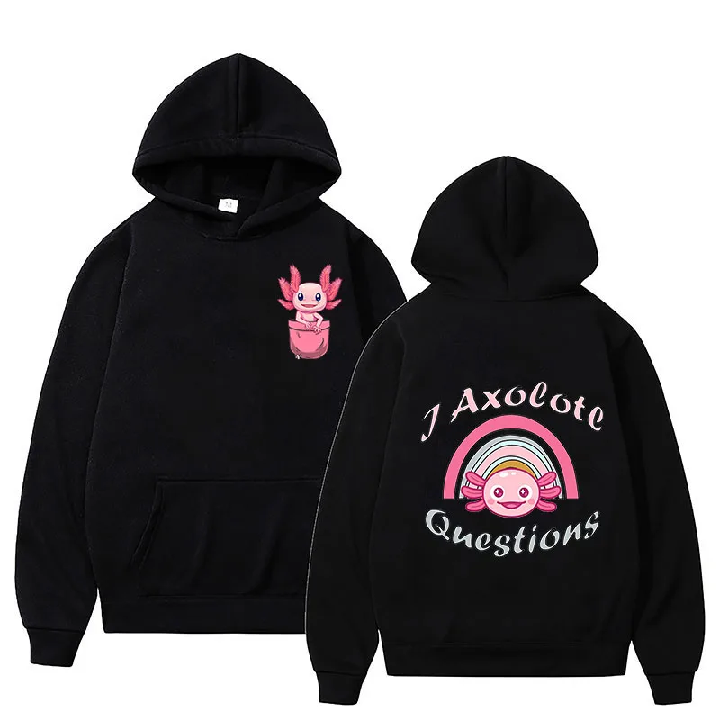 Kawaii  Axolotls Hoodie Kawaragi Senju Print Men Women Hooded Sweatshirt  Streetwear Unisex  Autumn Winter Pullover