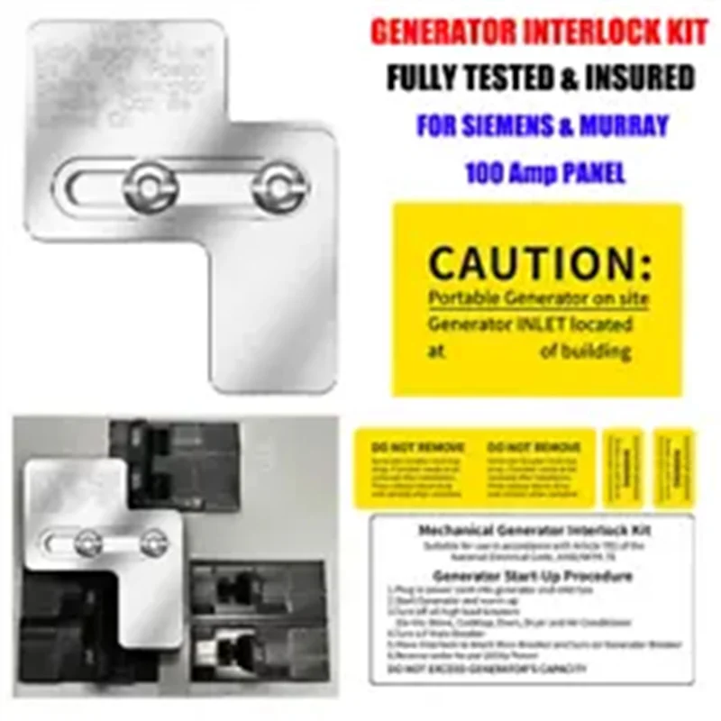 Interlock Kit For Siemens 100 / 200 Amp Panel Or Murray 100 / 200 Amp Panel