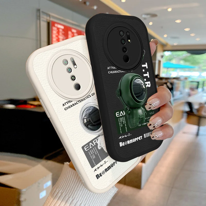 

Astronaut Lambskin Case for Xiaomi Redmi 9 9i 9AT 9A Sport 9C 9 10 Prime 10A 10C 10 India Note 11 Poco M2 C31 Shockproof Cover
