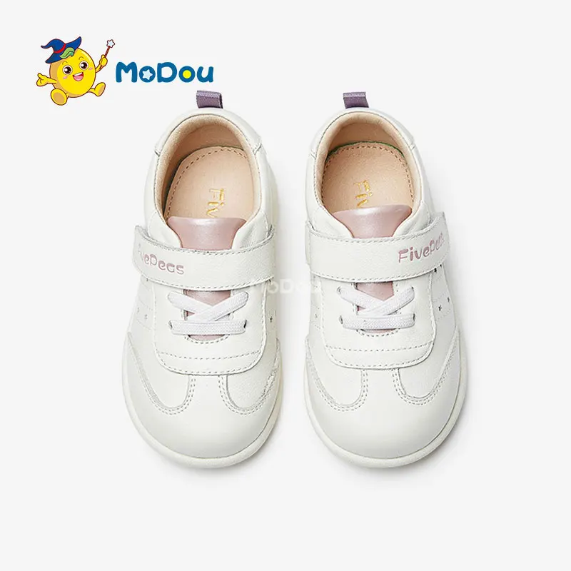 

Mo Dou Girl's Shoe 2022 Genuine Leather Toddler Shoes Baby Indoor Shoes Boy White Shoes Soft Comfortable Lining Non Slip Sole