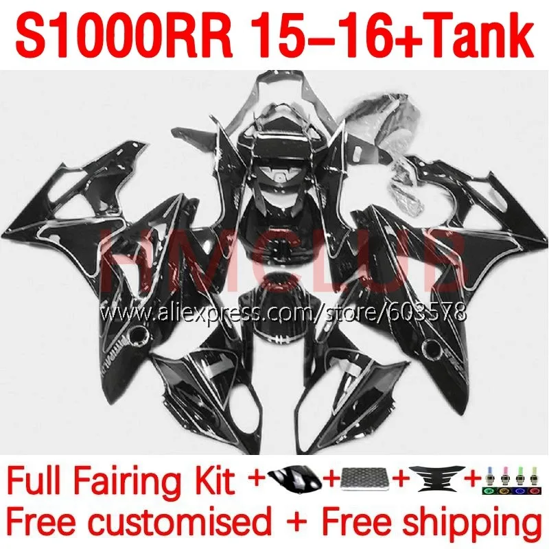 

+ Корпус бака OEM для BMW S1000 RR S 1000 RR CC 1000RR S1000RR 15 16 S1000-RR 2015 2016 комплект обтекателей под давлением 170No.58 серебристо-черный