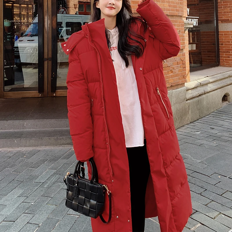 Hooded Coat For Women Autumn Warm Thick Long Puffer Winter 2022 Ladies Down Jackets Couple Models For Men And Women Parka