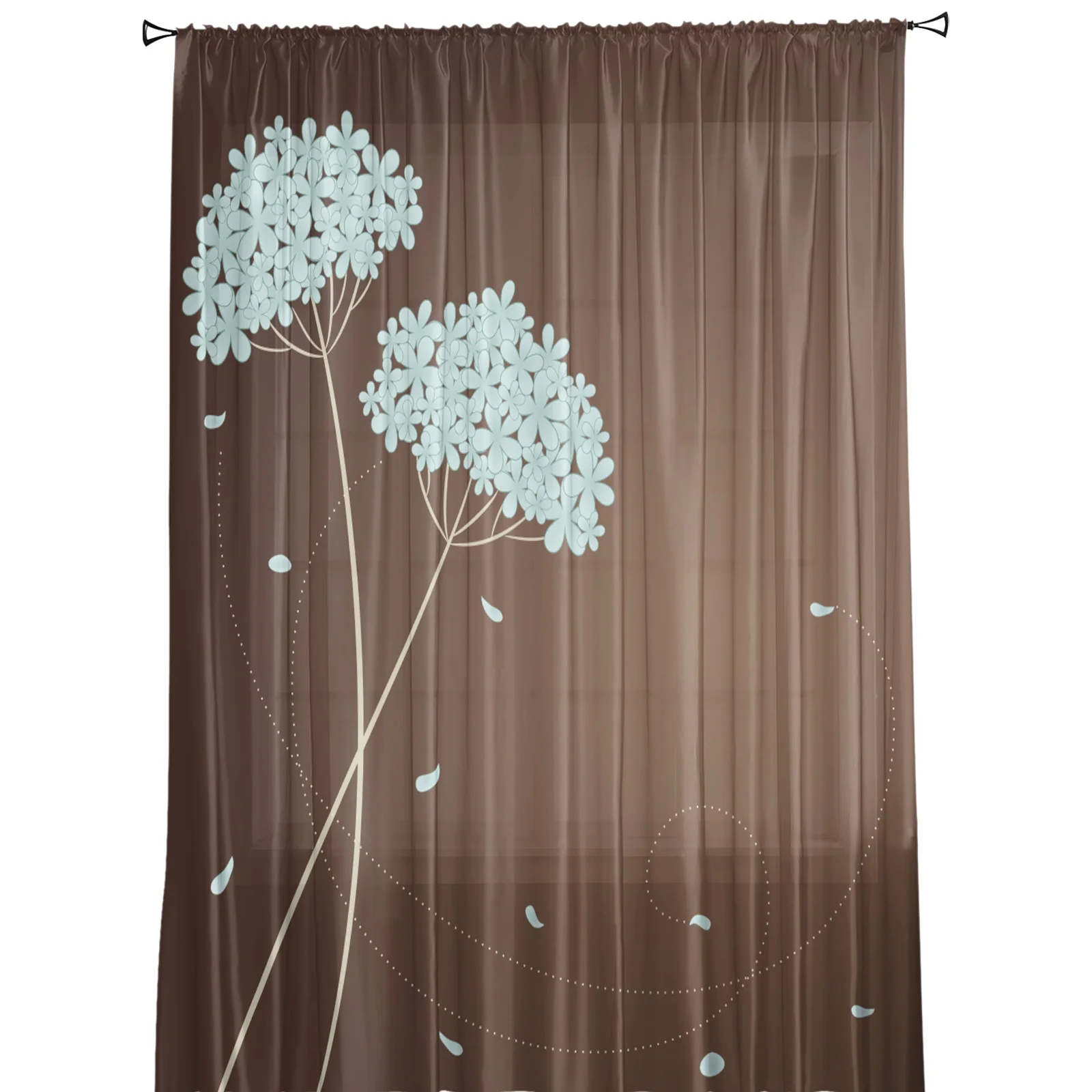 Голубые Одуванчики прозрачные Занавески для гостиной вуаль окна жалюзи спальни