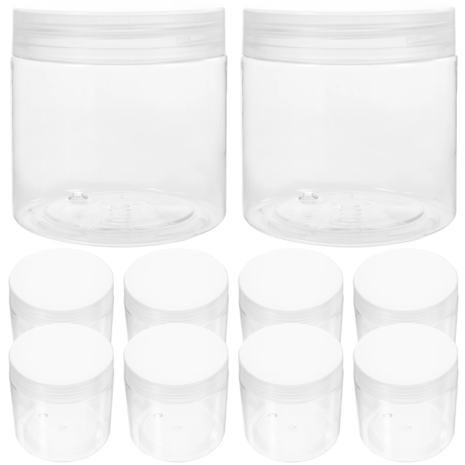 

10pcs Jar Round Jar Storage Container For Tea Sugar Transparent Box