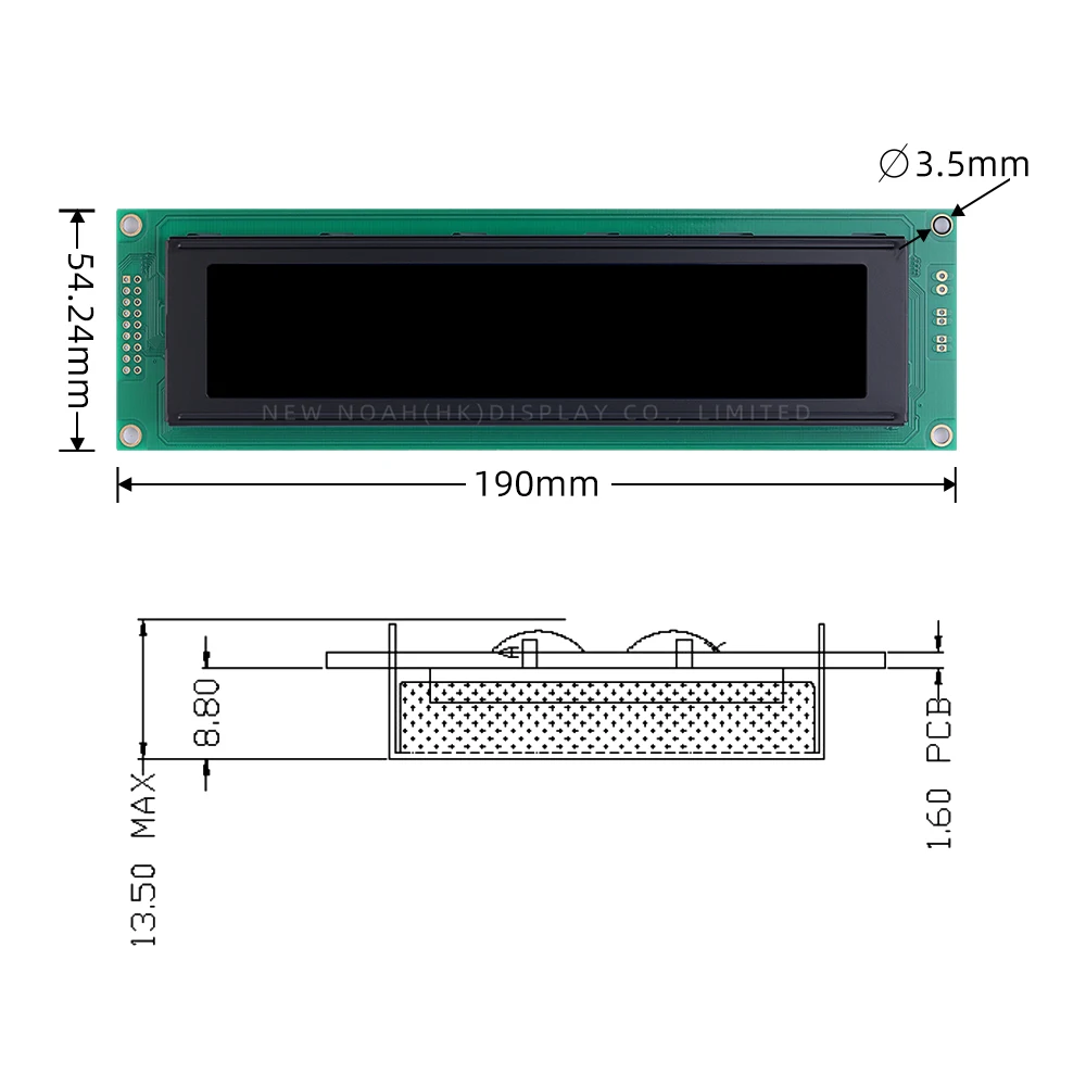 BTN черная пленка Белый 4004A3 Дисплей 18-контактный интерфейсный модуль 190*54*13 1 мм ST7066U