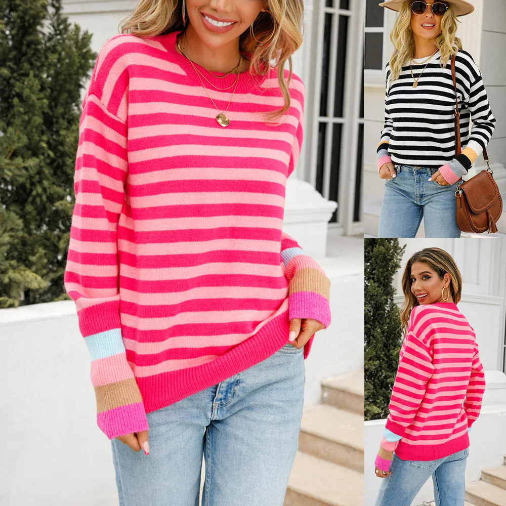

2022 early autumn new products casual round neck knitted sweater pullover sleeved sweater