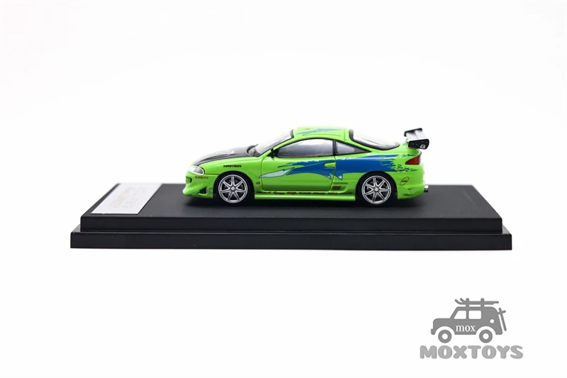 Фото Быстрая скорость FS 1:64 Eclipse D30 Robocar FNF Зеленая литая модель автомобиля №4