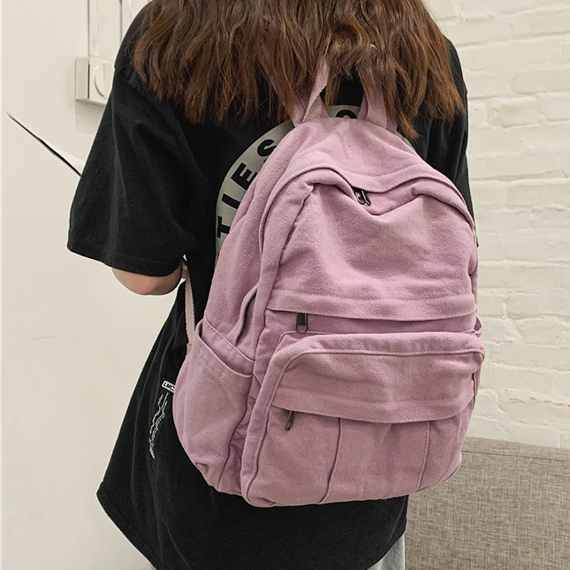 

Мягкий холщовый школьный ранец для мужчин и женщин, дорожный рюкзак для учеников колледжа, школьный портфель формата а4 для книг для девочек...