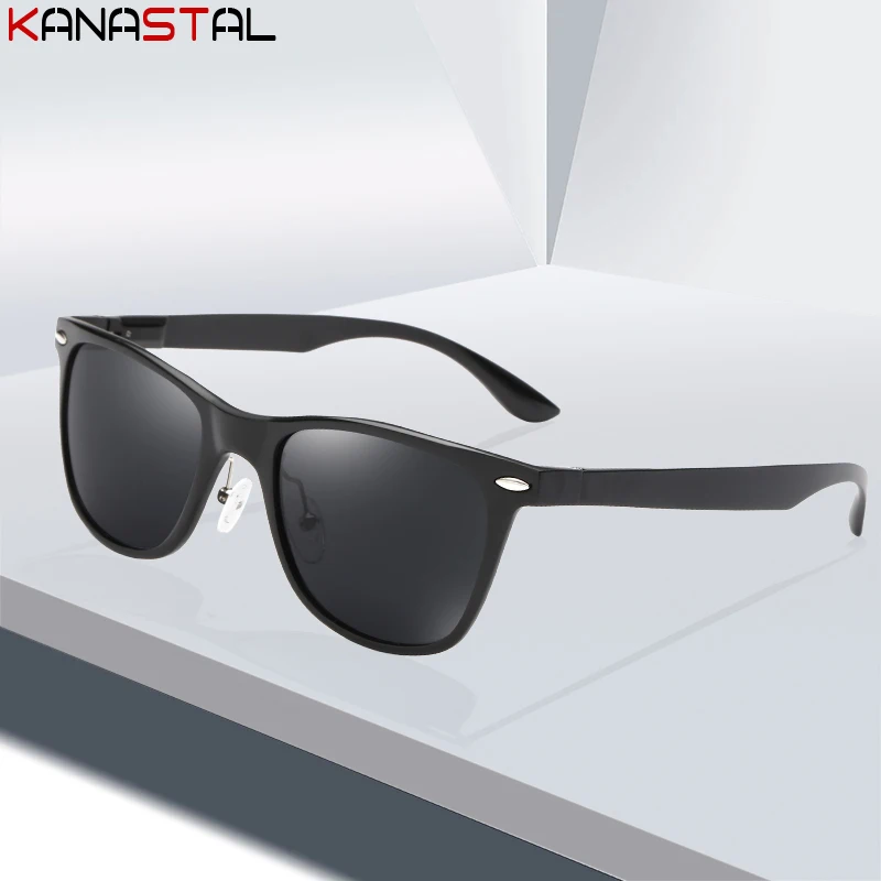 

Мужские поляризованные солнцезащитные очки, солнцезащитные очки из алюминиево-магниевого сплава в стиле ретро с защитой UV400, квадратные очки в оправе, антибликовые очки для занятий спортом на открытом воздухе