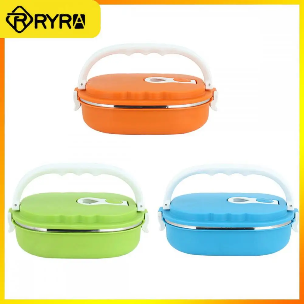 

Stainless Steel 900ml Lunch Box Insulated Thermal 2-layer Snack Food Storage Box For Kids Women Men