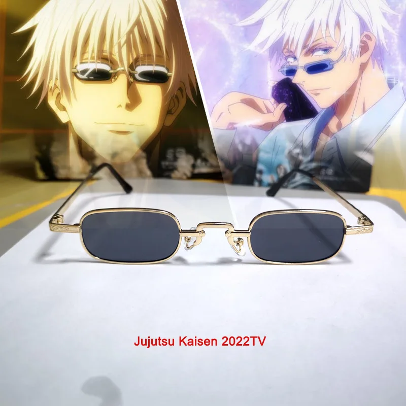 Anime Jujutsu Kaisen Gojo Satoru Cosplay Props Black Glasses Steampunk Round Frame Theatrical Version Eyewear Sunglasse Eye Mask
